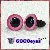 1 Pair Pink Wild Roses Hand Painted Safety Eyes